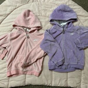 Nike velvet zip ups